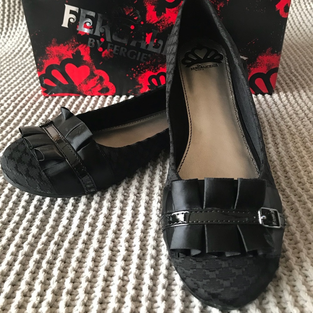 Fergalicious by Fergie, Ariel black ruffle flat